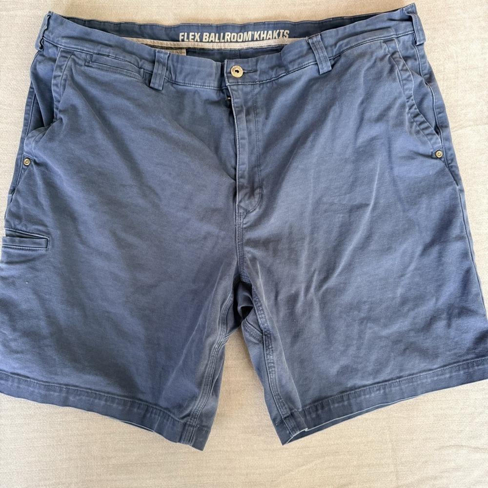Duluth‎ Trading Flex Ballroom Khaki Shorts Mens 38 Blue Work Casual Stretch